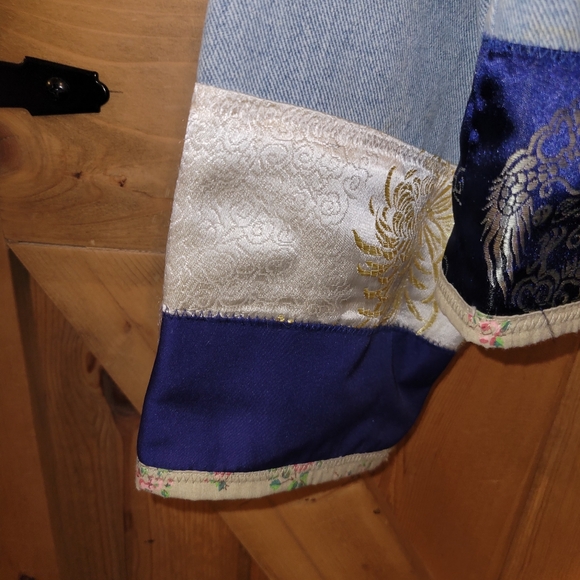 Vintage Newport News Jeanology Jacket Size 14 Y2K Dragon FloralEmbroidered Denim - Picture 6 of 14
